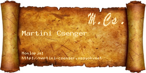 Martini Csenger névjegykártya